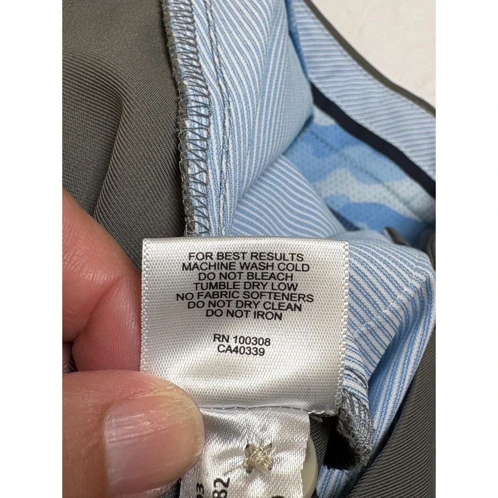 Peter Millar Crown Sport Mens Gray Performance Golf Shorts Size 40 ME0EB82